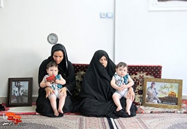 حسرت دوقلوهای شهید مدافع حرم در روز پدر+ عکس